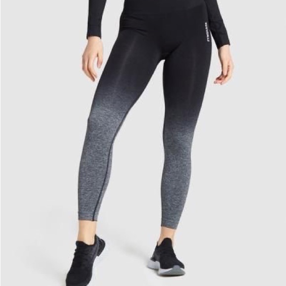 Gymshark Adapt Ombre Seamless Leggings - Black/Black Marl, Sz XS - Picture 4 of 5